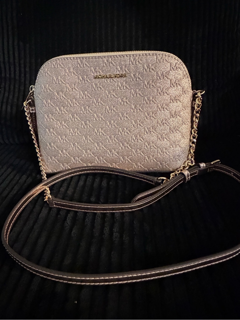 Michael Kors Rose Gold Signature Crossbody Bag